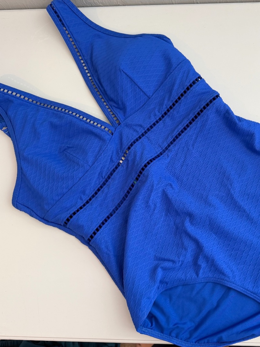 New! Sea Level Swim Eco Essentials Spliced One Piece Royal Cobalt Blue Size 10